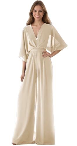 One Piece Jumpsuits for Women for Women Batwing Sleeve Wide Leg Long Pants Casual Formal Rompers with Pockets3