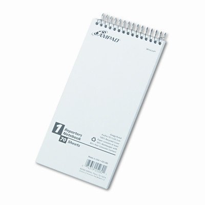 AmpadReporter Spiral Notebook, Gregg Rule, 4 x 8, White, 70 Sheets [Set of 3]