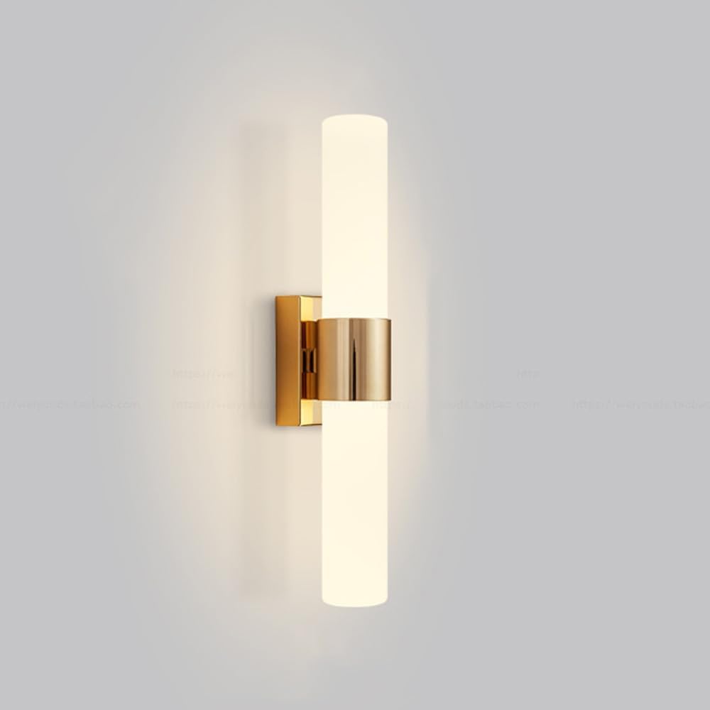 KBUUKYYXouy Modern Wall Sconce Milk Glass Black Farmhouse Mid Century Mount Light d Bathroom Vanity White Long Tube Lamp for Bedroom Hallway Living,Gold(Gold)