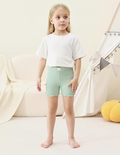 Girls' Pajama Shorts 2-Pack Toddlers Ribbed Sleep Bottoms Girls Summer Kids Bamboo Viscose Shorts 2-5T4