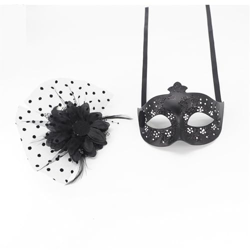 Feathered Masquerade Halloween Party Eye Flower Decoration Masquerade Half Face For Women Cosplay – Image 4