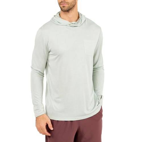Free Fly Men's Lightweight Hoodie - UPF 20+ Sun Protection Hoodie for Men - Breathable Long Sleeve Sun Shirt for Fishing - Sage, Medium