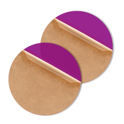 Image of 2 Pack Round Acrylic Sheet, 2.7~3mm Thick Acrylic Plastic Sheets Plexiglass Boards for Laser Cutting and DIY Craft Projects (Translucent Purple, 14 Inch Diameter)
