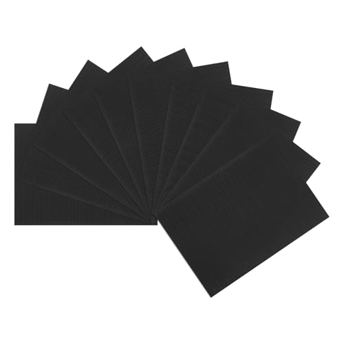 Image of uxcell 10pcs Corrugated Cardboard Paper Sheets,Black,14 inch x 10inch,for Craft and DIY Projects