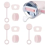 Stanley (スタンレー)ストローカバー＆こぼれストッパー 9個セット(バージョン2.0 適用) 30オンス・40オンス対応、ほこりを防ぎ 旅行 キャンプ、ビジネス 日常使用用の固定ストロー (ライトピンク-9pcs)