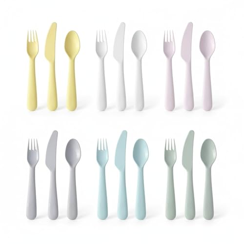 Generic 18 Count Plastic KALAS Cutlery Set Fork Knife and Spoon Pastel Colours