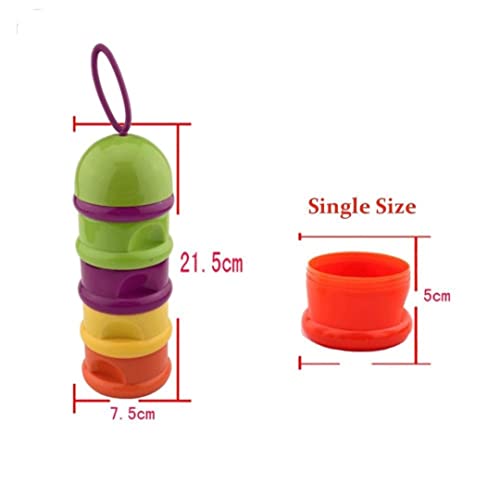 Image of Polypropylene 4 Layers Bear Style Portable Food Grade Material Food Storage Box Toddle Snacks Box Baby Milk Powder Container (Multi), Multicolor