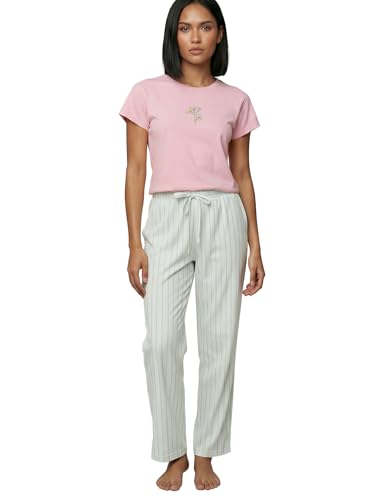 Image of Enamor Mid Rise Full Length Adjustable Drawstring Hangout Pant for Women - Relaxed Fit, Combed Cotton - E4A5