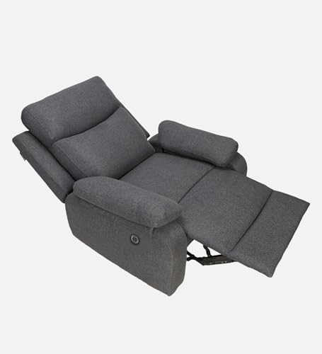 Image of Recliners India Single Seater Recliner Sofa Model-Curve | Power Recliner Chair | Cushion Armrest | Living Room Recliner Sofa | Colour- Grey