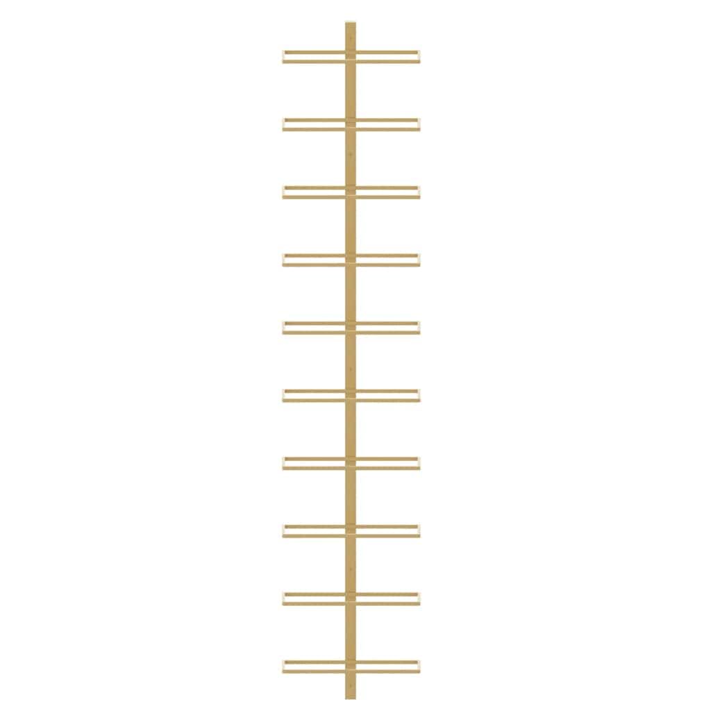 Wand-Weinregale aus goldenem Metall 2 Stück 24x9x120 cm für 10 Flaschen Flaschenhalter für Küche Barregal Speisekammer Lagerung und ordentliche Aufbewahrung von Weinflaschen
