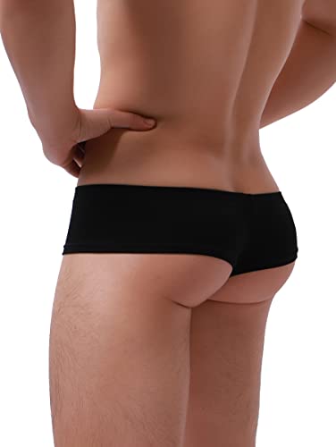 iKingsky Men's Modal Cheeky Boxer Briefs Sexy Brazilian Back Mens Underwear Low Rise Mini Cheek Thong Soft Under Panties4