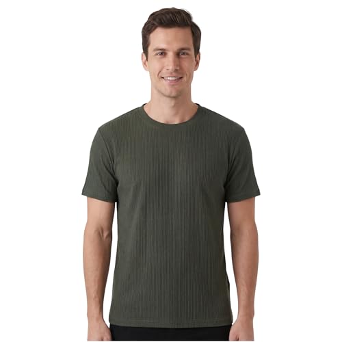 Image of Poly Cotton Frill Round Neck T-Shirt for Men | |
