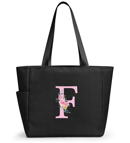 Sac fourre-tout personnalisé avec initiale, cadeau idéal pour maîtresse et maman