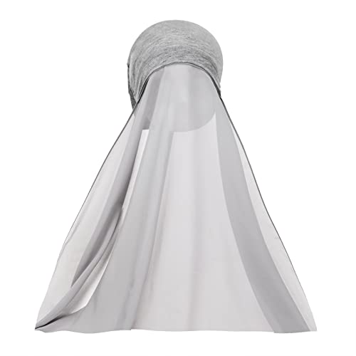 IPENNY Solid Color Instant Chiffon Scarf for Muslim Women Girl Hijab Long Shawl Under Scarf Turban Head Wraps Undercap3