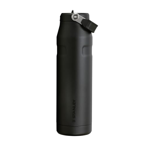 Stanley 1913 Flip Straw Botella Agua Con Pajita 1.06L - Black | 15 Horas Fría - 3 Días Helada - Acero Inoxidable - Sin BPA - Antifugas - Apta Para Lavavajillas