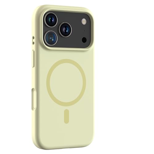 Coque silicone liquide iPhone 17 Pro compatible MagSafe protection fine beige - 3