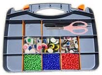 Miniatura 7 de Caja de almacenamiento de costura para manualidades, 2 caras, 12 pulgadas, separadores personalizables, con 30 compartimentos ajustables para