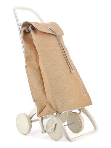 Einkaufstrolley Rolser I-Max Yute Off White 4 Räder - Natural – Bild 6