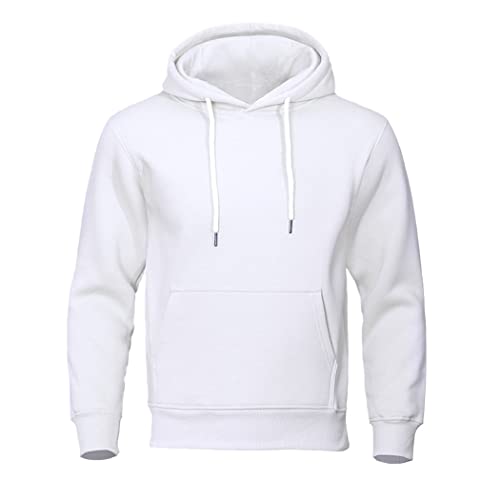 Sweat à capuche chaud en polaire homme blanc idéal contre le froid