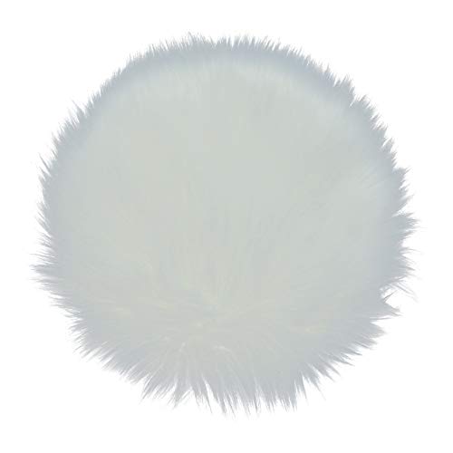 AQUEENLY Sheepskin Cushion Faux Fur Seat Cover Round Area Rugs for Office Bedroom