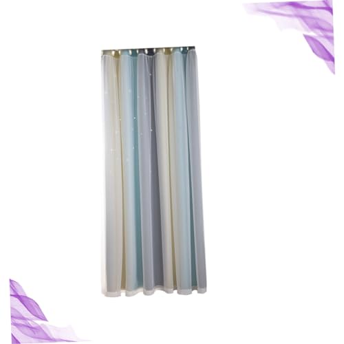 Rideau occultant double couche thermique beige étoilé pour salon