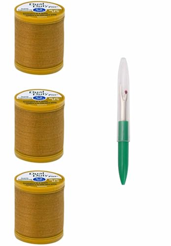 Coats & Clark Sewing Thread Dual Duty Plus Jeans Thread 60 Yards (3-Pack) Red Orange S974-8145-3P with Seam Ripper