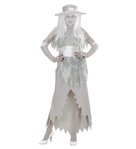 WIDMANN 98982 – Adultes Costume Lady Fantôme, robe avec chapeau, Cape, ceinture et gants M