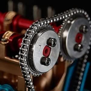 AXFSHJD 8-Cylinder Full Metal Car Engine Model, 8 cylinder engine model kit, Car Engine Model Kit, Model Engine Kit, Building Engineering Toys, Home Engine Ornaments for Adults
