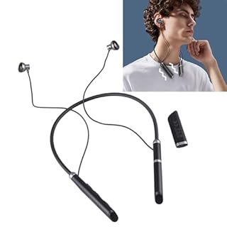 Tomantery Cuffie con Archetto da Collo, Design Magnetico, Cancellazione del Rumore per Appassionati di Sport, Cuffie Wireless Impermeabili, Nere