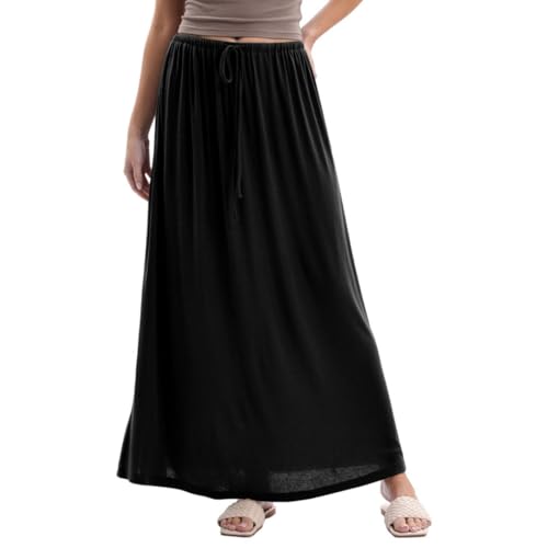 Jupe longue laine femme Amazhiyu confection premium à cordon élastique