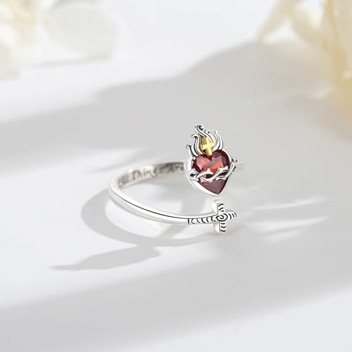 Bague Grenat Pierre de Naissance Janvier et Croix Argent 925