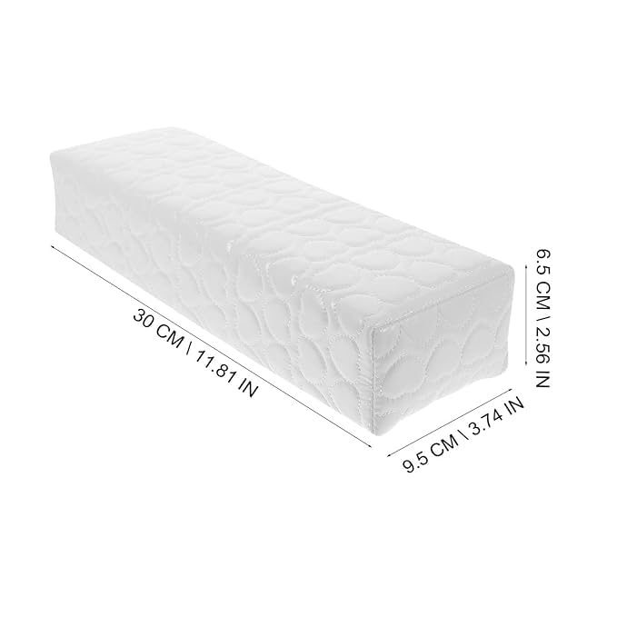 URBAN BOX Hand Rest Nail Pillow for Nails, Washable PU Leather Nail Armrest Detachable Manicure Hand Pillow Cushion Nail Art Accessories Tool for Nails Tech (Square Shape) (White) 1
