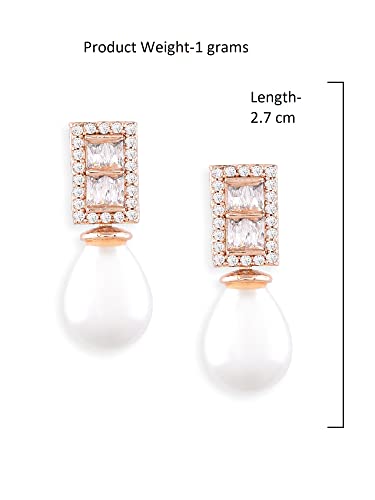 Women's Contemporary Cubic Zirconia & Brass Stud Earrings