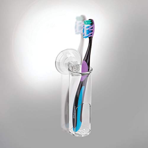 Idesign Interdesign Bathroom Vanity Or Countertop-Clear Power Lock Suction Toothbrush & Razor Holder, Small #TOP3