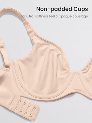Image of DELIMIRA Women's Confishape Unlined Balconette Bras | Underwire, Supportive, No Padding, Tshirt Bra, Full Coverage, Plus Size
