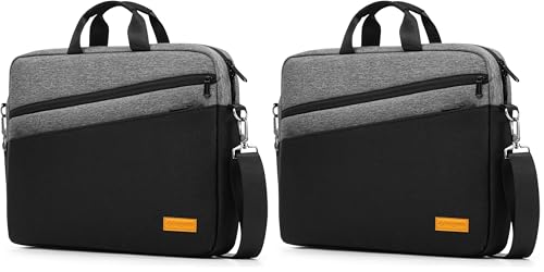 Image of bagasin 15 15.6 16 inch Laptop Computer PC Shoulder Bag Carrying Case, Water-Repellent Fabric Briefcase, Lightweight Toploader, Business Casual or School (Pack of 2)