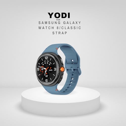 Image of YODI Strap Bands Compatible With Samsung Galaxy Watch 8 40mm 44mm /Watch 8 Classic 46mm Band,silicone strap with stitching Design Wristband for Galaxy Watch 8 /8 Classic Small /Large Size