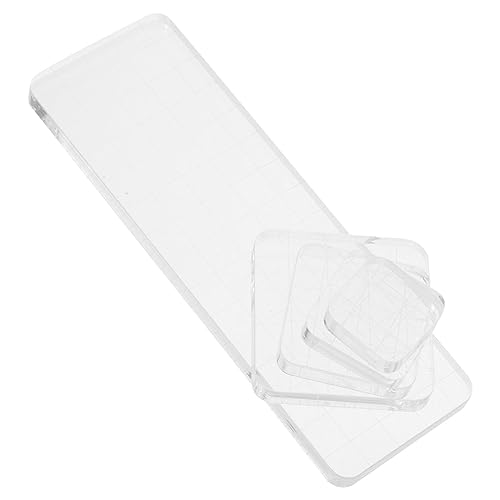 ARTIBETTER DIY Stamping Blocks 5pcs Acrylic Stamp Blocks Grid Lines for Word Stamps Craft Making