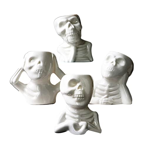 Watreketal Macetas para plantas de interior y exterior, maceta con forma de calavera, papelería, suculentas, bonsái, cactus, mini maceta para jardín, accesorio de jardín