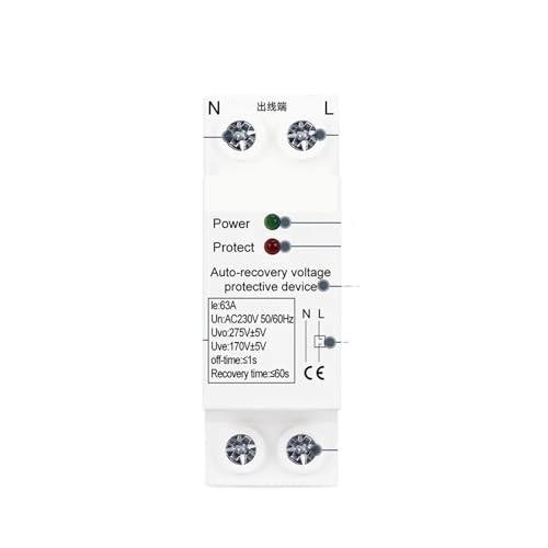 Relais de protection 1P+N 16A pour rail DIN 27mm 230V surtension
