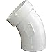 Genova Products 72715 45? Street Elbow Pipe Fitting, 1 1/2" , White