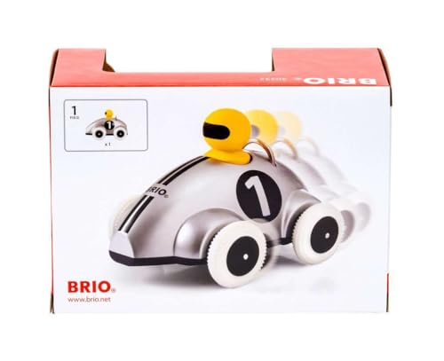Voiture de Course BRIO argente 30232 a propulsion mécanique