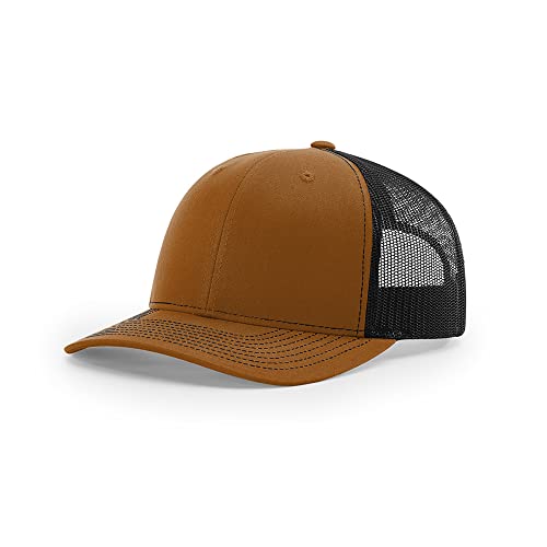 The Hat Pros Richardson 112 Classic Six-Panel Adjustable Snapback Trucker Cap (Caramel/Black)