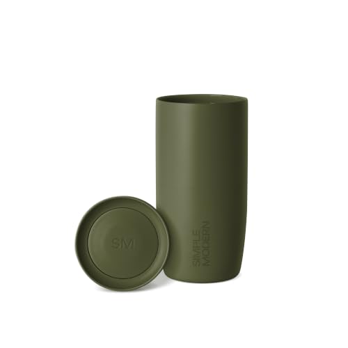 Image of Simple Modern Travel Coffee Mug Tumbler with 360 Lid | Ceramic-Lined Insulated Stainless Steel Cold Brew Iced Coffee Cup | Gift for Women Men Her | Voyager Signature | 16oz | Grasshopper