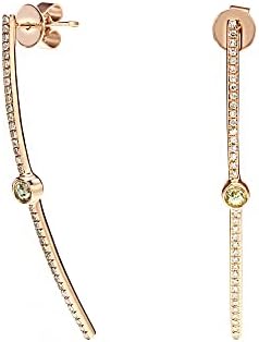 14K Yellow Gold 'Eclipse' Diamond Earrings (.14ctw Crown of Light Diamond J-K Color, VS2-SI2 Clarity & .19ctw Diamond G-H Color, SI3-I1 Clarity)
