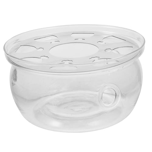 Sosoport 耐熱ガラス製ティーポットウォーマー 安定した滑り止め底付き 保温機能付きティーストーブ 家用紅茶保温器 デスクトップ装飾用テ