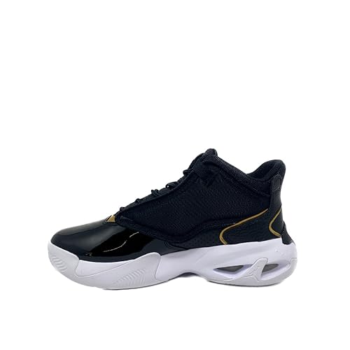 Nike Air Jordan Max Aura 4, Black/Metallic Gold-White, 9 M US