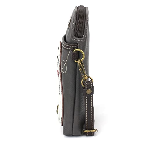 Image of CHALA Dog Collection Cell Phone Crossbody Purse-Women PU Leather /Canvas Multicolor Handbag with Adjustable Strap