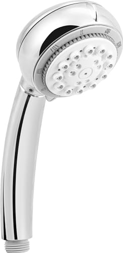 Cornat Handbrause 'Carballo' - 75 mm Kopfdurchmesser- verchromt - 8 Strahlarten: Normal-, ECO-, Soft und Massagestrahl- Anti-Kalk und Wasserspareinsatz / Brausekopf für Dusche und Badewanne / SA330694