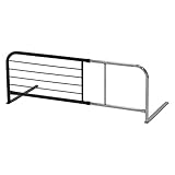 不二貿易 ベッドガード 転落防止 布団ずれ防止 幅95~120×奥行40×高さ35.5cm ブラウン シルバー ロータイプ 幅調整可能 伸縮式 ベッドフェンス 大人 完成品 15570